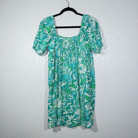 New Lilly Pulitzer Botanical Green Safari Sangria Delaney Dress Size 4 - Picture 8 of 9